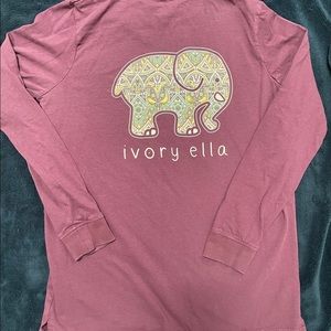Ivory Ella deep purple long sleeve tee